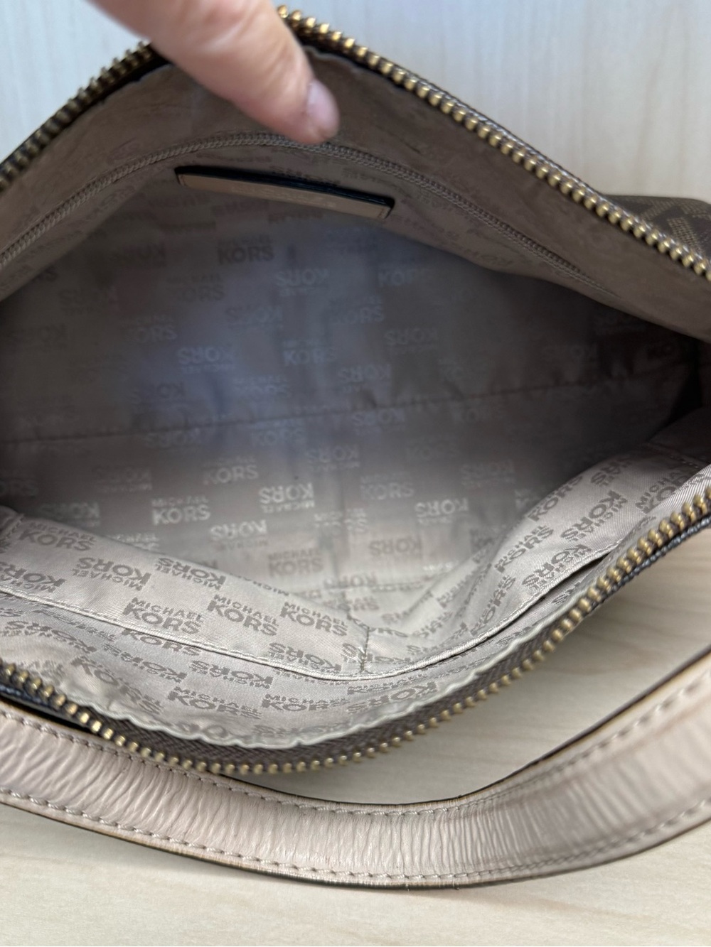 Michael Kors Dark Brown MK Logo Shoulder Bag - Picture 6 of 6
